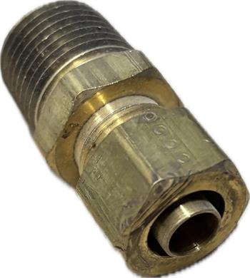 MA 3/8" x 1/2" Brass comp x mt for pl c/w Delrin Sleeve