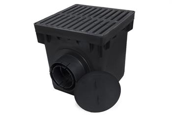 POLYLOK CATCH BASIN 12 x 12" w/Grate (CAST IRON) 13" deep 