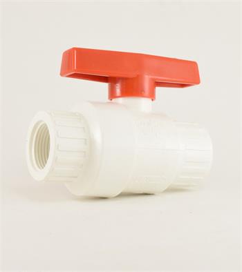 BALL VALVE 1.5" PVC tt ChemKor Compact white