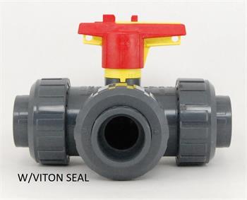 BALL VALVE Praher 3 way T-Ball 1.25 metric, T/U, Viton sss