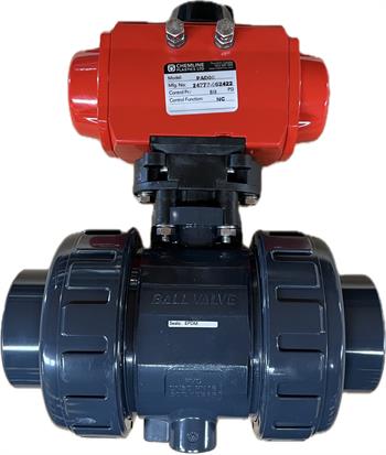 BALL VALVE 2.5" PVC Air/Air Chemline, Type 21, PAD00Act
