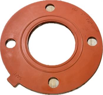 FLANGE GASK Red 4" x 1/8" Full Face, Rubber, 250' F