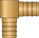 1/2" × 1/2" PEX No Lead Brass Elbow
