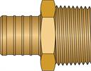 1" PEX × 1" MNPT No Lead Brass Adapter