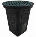 POLYLOK CB #3017 w/12" Dia RoundGrate, 9.4"/7"Sq.x 15.5"H