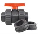 BALL VALVE 1.5" ChemKor T/U Grey PVC, EPDM, s/t