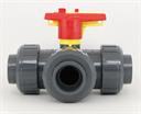BALL VALVE Praher 3 way L-Port 1" PVC, sss