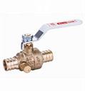 1/2" PEX F1807 No Lead Brass Ball Valve W/ Drain, Full Port	