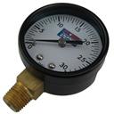 PRESSURE GAUGE 30psi 1/4" LOWER MOUNT 2" Dial, Steel Case