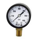 PRESSURE GAUGE 60psi 1/4" LOWER MOUNT 2" Dial, Steel Case