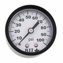 PRESS GAUGE 100 psi 1/8"BM  2" Dial, Steel Case