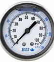 LIQ PRESS GAUGE 300# 1/4BM 2.5" Dial, SS Case, Panel