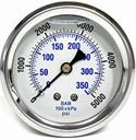 LIQ PRESS GAUGE 5000# 1/4BM 2.5" Dial