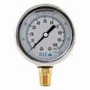 PRESS GAUGE 100# 1/4LM 4" Dial, Liquid Filled