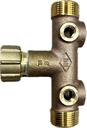 TANK TEE 1" FT w/U 1" MT w/OR, 2" x 1/2" Drain, 3" Leg, NLBR