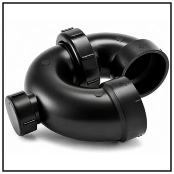 ABS DWV P-TRAP WITH CLEAN OUT & NUTS