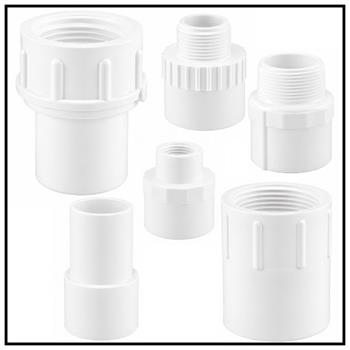 Schedule 40 White Male & Female Adapters 