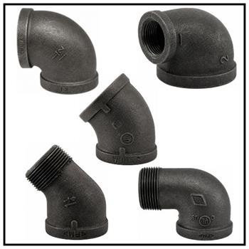 Black Malleable Pipe ELBOWS