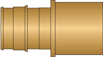 1" PEX F1960 × 1" F/Sweat No Lead Brass Adapter