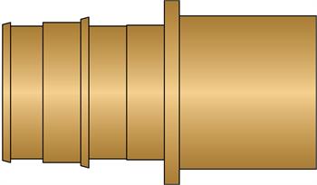 1" PEX F1960 × 1" M/Sweat No Lead Brass Adapter