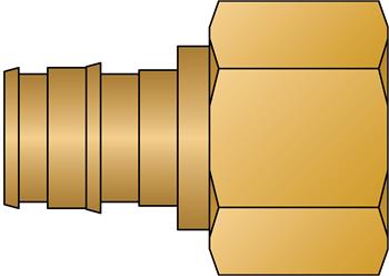1/2" PEX F1960 × 1/2" FNPT No Lead Brass Adapter