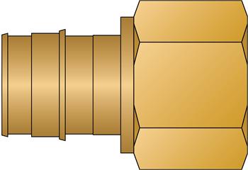 1" PEX F1960 × 1" FNPT No Lead Brass Adapter