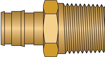 1/2" PEX F1960 × 1/2" MNPT No Lead Brass Adapter