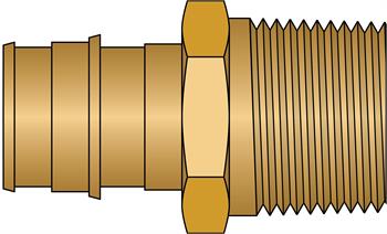 3/4" PEX F1960 × 3/4" MNPT No Lead Brass Adapter