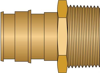1-1/4" PEX F1960 × 1-1/4" MNPT No Lead Brass Adapter	