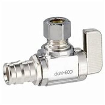 1/2" EXP × 3/8" O.D. No Lead Brass Plated Angle Valve R19