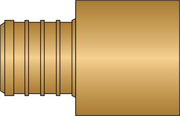 1" PEX × 1" F/Sweat No Lead Brass Adapter
