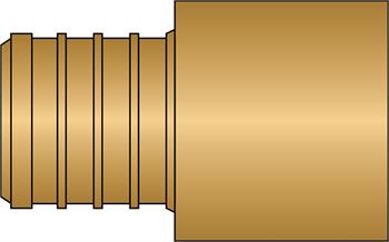 1" PEX × 1" M/Sweat No Lead Brass Adapter