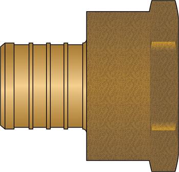 1" PEX × 1" FNPT No Lead Brass Adapter