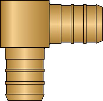 1/2" × 1/2" PEX No Lead Brass Elbow
