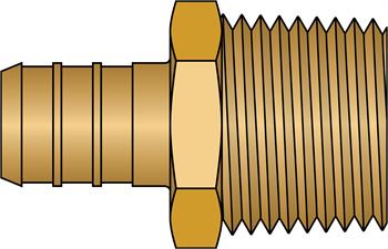 1/2" PEX × 1/2" MNPT No Lead Brass Adapter