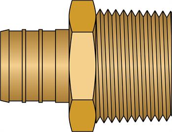 3/4" PEX × 3/4" MNPT No Lead Brass Adapter