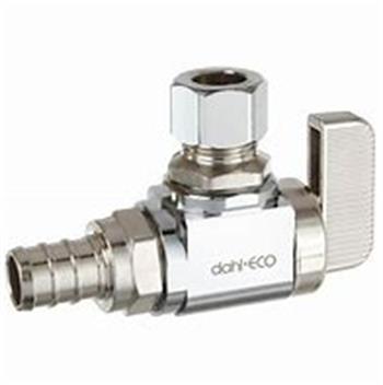 1/2" PEX × 3/8" O.D. No Lead Brass Plated Angle Valve R19