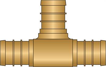 1/2" × 1/2" × 1/2" PEX No Lead Brass Tee