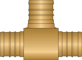 3/4" × 3/4" × 3/4" PEX No Lead Brass Tee