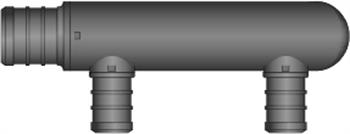 2 Port, 3/4" PEX × Closed End HPP Mini Multiport Tee