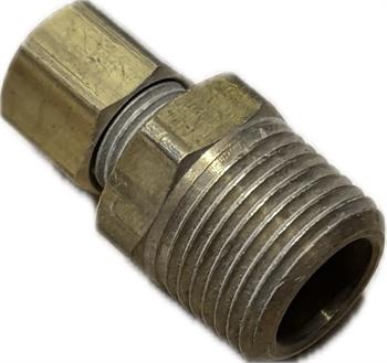 MA 1/4" x 3/8" Brass com x mt c/w Furrells for poly tube