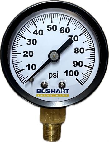 PRESS GAUGE 100 psi 1/8" LM 2" Dial, Steel Case