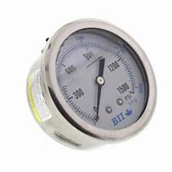 LIQ PRESS GAUGE 1000# BM 2.5" Dial, SS case