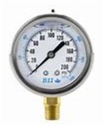 LIQ PRESS GAUGE 200 #1/4" LM 2.5" Dial, SS Case