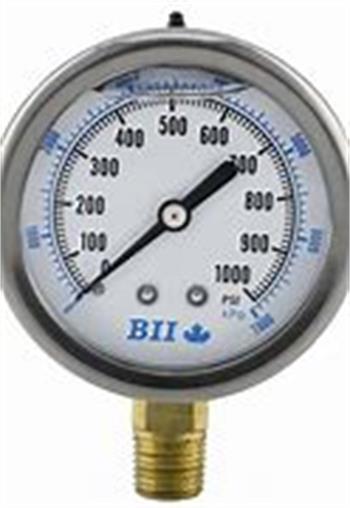 LIQ PRESS GAUGE 2000 #1/4LM 2.5" Dial, SS Case