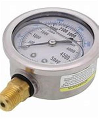 LIQ PRESS GAGUE 5000# 1/4LM 2.5" Dial, SS case