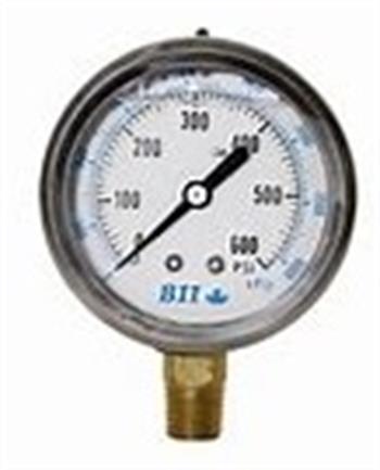 LIQ PRESS GAUGE 600# 1/4LM 2.5" Dial, SS case