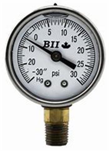 PRESS GAUGE 30psi 1/4" LM all-stainless, 2.5" Dial