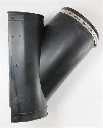 FLEX RUBBER SADDLE WYE 4" pl for 6" - 12" PVC w/SS Clamps 